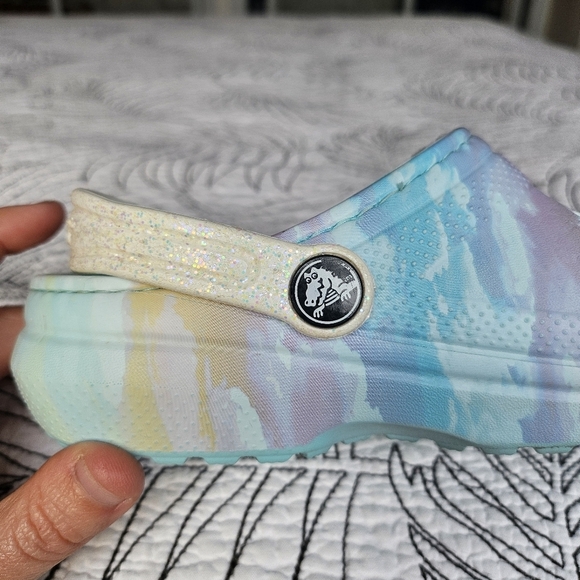 VGUC Crocs Pastel Cloud Clog Fleece Lined Girls 13 Multicolor - Picture 7 of 16